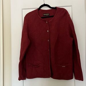 Vintage Kurt Geiger Austria 100% Boiled Wool Burgundy/Dusty Pink Jacket L